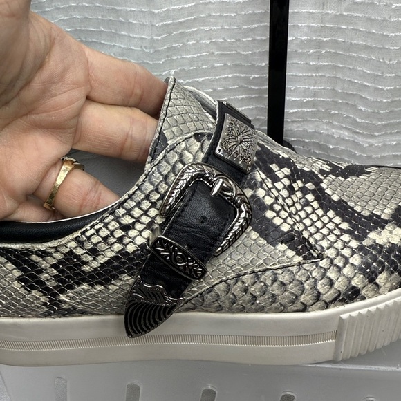 (H2) Ash Kansas Women's Black and White Leather Platform Sneakers, Size 40/9 M - Picture 13 of 14